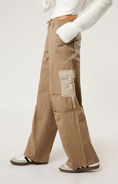 Level up your streetwear style with the PacSun Brown Toggle Baggy Cargo Pants. These on-trend mid-rise pants combine edgy style with comfort, featuring a baggy fit, cargo pockets, and an adjustable toggle waist for a customizable fit. Urban Wide Leg Khaki Cargo Jeans, Urban Style Wide Leg Khaki Cargo Jeans, Urban Khaki Wide Leg Cargo Jeans, Urban Style Khaki Wide Leg Cargo Jeans, Oversized Urban Cargo Pants For Streetwear, Oversized Cargo Pants For Spring Streetwear, Trendy Baggy Khaki Wide Leg Pants, Khaki Wide Leg Cargo Pants For Streetwear, Trendy Wide Leg Khaki Cargo Pants