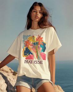 Henri Matisse Floral Spring Graphic Tee, Botanical Art Lovers Chic Flower Graphic T-shirt, Unisex Soft Cotton, Vibrant Pastel, Vintage Style - Etsy