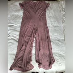 Never Worn Fp Jumpsuit. Summer Loungewear Overall Bodysuit, Casual Stretch Strapless Wide Leg Jumpsuit, Casual Strapless Wide Leg Jumpsuit, Relaxed Fit Bodysuit For Spring Loungewear, Fitted Wide Leg Jumpsuits For Loungewear, Fitted Casual Strapless Jumpsuit For Loungewear, Solid Color Wide Leg Jumpsuits And Rompers For Loungewear, Solid Color Wide Leg Jumpsuits For Loungewear, Chic Cotton Jumpsuits And Rompers For Loungewear