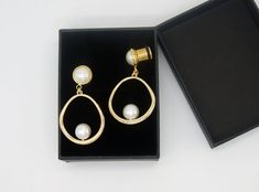 Pearl Wedding Ear Plugstunnels for Gauges in Gold Size - Etsy