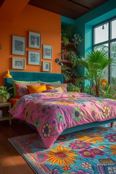 Colorful Apartment Aesthetic: Elevate Your Space with Vibrant Decor - Puqqu Bohemian Wall Colors, Outside Bedroom, Maximalist Bedroom Ideas, Maximalist Bedroom, Fairytale Houses, Denim Mules, Attic House, Colorful Apartment, Vibrant Decor