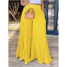 -Item Id 31654157 -Color: Yellow -Fabric: Non-Stretch -Material: Woven Fabric -Composition: 100% Polyester -Care Instructions: Machine Wash Or Professional Dry Clean -Temperature: Spring/Fall (18-25/63-77) **Open To Offers!!!** **Bundle To Save More** **30% Off Bundles Of 2 Or More Items!!** ***Orders Go Out Within 5-10 Business Days!! Thank You For Your Patience!! Multiple Sizes And Colors Available In Most Styles Don't See Your Size Or Color Listed, Just Ask. Cocktail Dress Curvy, Curvy Pants, Shein Pants, Summer Elegant, Maxi Dress Cocktail, Curvy Dress, Mini Dress Casual, Flared Pants, Yellow Fabric