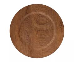 a wooden plate on a white background