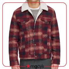 in stock Levis Jacket, Mens Home, Kids Trend, Men's Coats & Jackets, Mens Trends, Mens Plaid, Wedding Watch, Trucker Jacket, Sherpa Lined