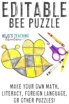 a poster with the words, make your own math, literacy, foreign language, or other puzzles