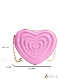 BirdinBag - Chic Heart-Shaped Fashion Bag Chain Pattern, Novelty Bags, Plain Style, Diy Supplies, Bag Bag, Free Gifts, Crossbody Bags, Fashion Bags, Pu Leather