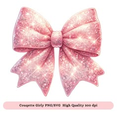 a pink bow with sparkles on it