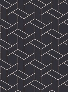 an abstract black and white pattern with lines in the shape of hexagons