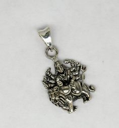 Indian Hindu Idols Blessing Goddess Bhawani/Durga/Santoshi maa with lion vintage antique style stunning divine pendant, best gifting unisex jewelry from India. Metal-925 sterling silver. Item type-Pendant Weight-5.020 grams. Height-3.7 centimeter. Width-2.0 centimeters. Stamped-925. Finish-Oxidized. note:chain is not included in this price Make excellent gifting and collectible pieces(gifts for birthdays, weddings, anniversaries, mother's day, fathers day, Christmas day,) We take absolute care o Symbolic Hallmarked Jewelry For Festivals, Spiritual Oxidized Jewelry For Navratri, Symbolic Oxidized Jewelry For Festivals, Symbolic Hallmarked Jewelry For Puja, Symbolic Sterling Silver Jewelry For Puja, Sterling Silver Jewelry For Puja And Festivals, Symbolic Silver Jewelry For Festivals, Silver Spiritual Jewelry For Navratri, Spiritual Silver Jewelry For Navratri