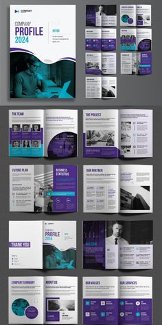 the brochure is shown in purple and blue colors