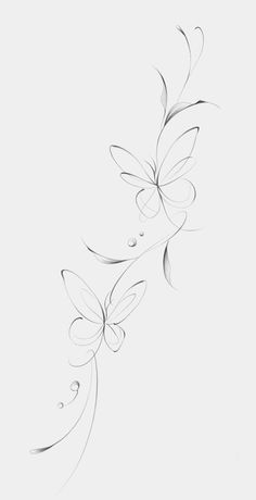 a drawing of two butterflies on a white background