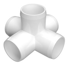 three white plastic pipes stacked on top of each other