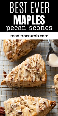 the best ever maple pecan scones on a cooling rack