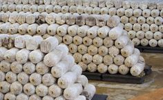 several stacks of toilet paper stacked on top of each other