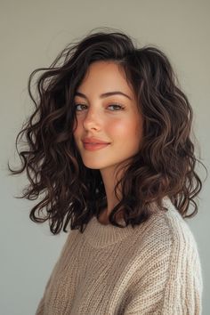 34 Game-Changing Medium Length Curly Hairstyles to Get Inspired in 2025 – CreativeBooster Haircut Inspo Curly, Medium Short Curly Hair, Mid Short Hair, Edgy Curly Haircut, Curly Hair Mid Length, Medium Length Curly Hairstyles, Curly Hair Side Part, Mid Length Curly Hair, Medium Length Curls