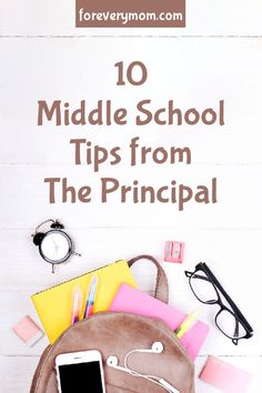 an elephant purse with the words 10 middle school tips from the principals on top of it