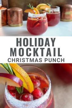 holiday mocko cocktail with christmas punch