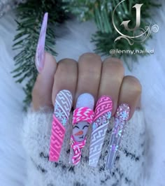 Winter Nails - It is over. You don't have to look for it anymore. Just get it from here by clicking on the link. Dope Nail Designs, Long Acrylic Nails Coffin, Nail Swag, Bling Acrylic Nails, Winter Nail Designs