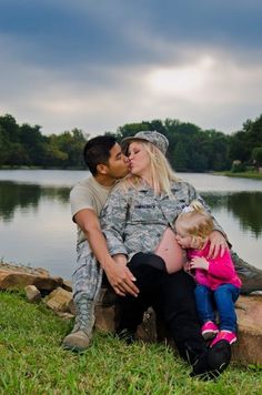 Family love park engagement maternity pregnant kissing military air force Military Pregnancy, Military Air Force, Baby Family Pictures, Love Park, Military Family, Military Life