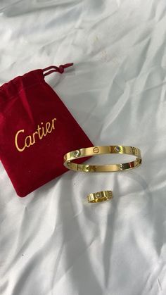 Cartier Bracelet And Ring, Luxury Love Aesthetic, Cartier Love Bracelet Aesthetic, Cartier Jewelry Aesthetic, Carter Jewelry, Cartier Love Bracelet Diamond, Cartier Aesthetic, Gold Diamond Bangles, Cartier Love Bangle