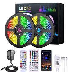 the kit includes two remote controls and an led strip