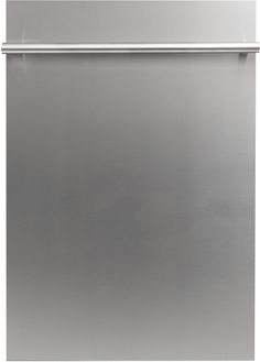 an empty stainless steel dishwasher on a white background