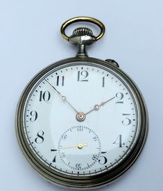 6 jewels,  Pocketwatch Cylinder Swiss made Case in nickel Diameter 48 mm The watch is carefully restored by myself, dependable and well working