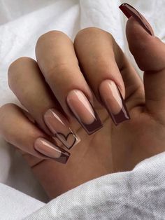 Brown Acrylic Nails, Her Nails, Shiny Nails, Acrylic Nails Coffin Short, Short Acrylic Nails Designs, Short Acrylic Nails, Nail Arts