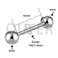 an image of a ball and barbell with measurements