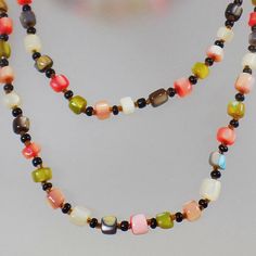 Pearl Necklace. Colorful Mother of Pearl Glass Bead Necklace.  Pink Green Gray White Blue Shell Neck Multicolor Mother Of Pearl Jewelry For Jewelry Making, Shell Beaded Necklaces For Jewelry Making, Colorful Beads Shell Necklace For Gifts, Multicolor Shell Beaded Necklaces With Round Beads, Colorful Shell Bead Necklaces For Gifts, Mother Of Pearl Shell Necklace For Jewelry Making, Gift Mother Of Pearl Beaded Necklaces With Polished Beads, Gift Mother Of Pearl Beaded Necklace With Polished Beads, Mother Of Pearl Beaded Necklace As Gift