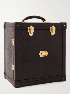 Find RAPPORT LONDON Brompton Croc-effect Leather Accessory Trunk on Editorialist. Keep your valuables stylishly secure with Rapport London's 'Brompton' trunk. It's crafted from croc-effect leather and fitted with various compartments to store your jewellery and accessories, including space to store two watches. The soft suede lining helps to prevent scuffs and scratches. Wardrobe Steamer Trunk, Leather Trunk, Travel Trunk, Space X, Vintage Trunks, London Bags, Commonplace Book, Storage Trunk, Time Traveler