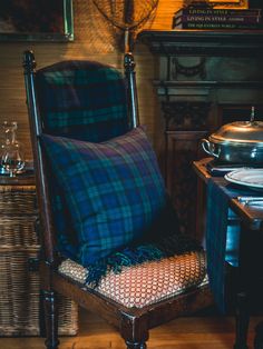 Black Watch Tartan 18 Inch Pillow Weston Table Tartan Home Decor, Scottish Cottage Interior, Scottish Bedroom, Highland Cottage, Preppy Home Decor, Tartan Decor, Scottish Interiors, Scottish Decor, Lodge Bedroom