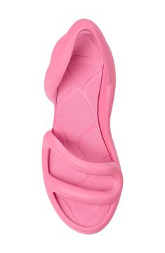 A vibrant color and strappy design create a playful vibe in this slingback sandal that's perfect for wearing poolside or heading out to the beach. 3" heel (size 39) Removable insole Synthetic upper, lining and sole Imported Beach Slingback Sandals With Heel Strap, Beach Sport Sandals With Heel And Ankle Strap, Pink Sandals For Poolside Spring, Pink Sandals For Spring Poolside, Pink Spring Poolside Sandals, Open Toe Pink Slides For Swimming, Adjustable Strap Slingback Sandals For Beach, Pink Open Toe Slides For Swimming, Pink Synthetic Sandals For Poolside