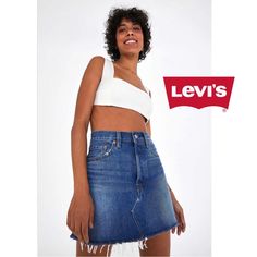 | Levi’s High-Rise Denim Mini Skirt | - Size: 31 - Super Stylish Fringed Mini Skirt With Front And Back Pockets - Bnwt!! Fitted Levi's Denim Skirt In Medium Wash, Levi's Trendy Denim Skirt, Levi's Spring Denim Skirt, Levi's Casual Short Denim Skirt, Levi's Cutoff Denim Skirt For Spring, Trendy Fitted Levi's Mini Skirt, Levi's Fitted Mini Skirt For Spring, Trendy Levi's Short Denim Skirt, Levi's Cutoff Denim Skirt For Summer