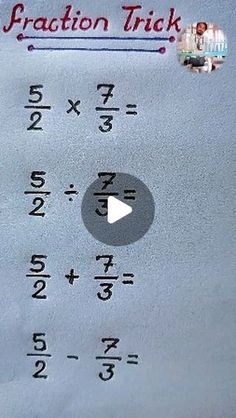 an image of fraction trick with numbers on it