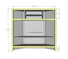 the measurements for a bookcase with two shelves and one shelf on each side,