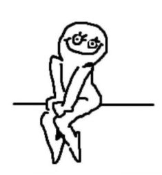 a drawing of a person sitting on the ground with their legs crossed and eyes closed