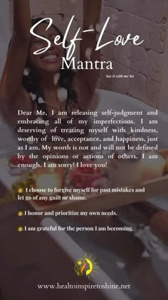 the back cover of self love mantra