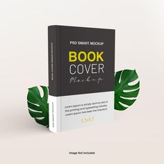 the book cover is next to a green leaf on a white background with black and yellow lettering