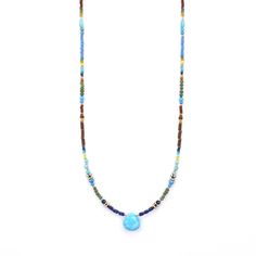 Joan Eagle, owner and designer of Chipita, has been making jewelry in Southern Colorado for over 40 years. Joan loves the search for the interesting stones, antique glass, and interesting sterling and gold parts that she incorporates into her designs. Many of her designs reflect the heritage and culture of South Colorado. 15.5"-16" - Lapis, Turquoise, Jade, Bauxite, Gem Cilica, Sterling Silver Chipita uses rare vintage beads, precious, and semi-precious gemstones in their work. There may be some Bohemian Sterling Silver Beaded Necklace With Gemstone, Unique Turquoise Czech Glass Jewelry, Turquoise Czech Glass Jewelry With Natural Stones, Turquoise Jewelry With Natural Stones And Czech Glass, Turquoise Teardrop Czech Glass Jewelry, Turquoise Gemstone Long Beaded Necklace, Blue Gemstone Beads Teardrop Pendant Jewelry, Blue Teardrop Pendant With Gemstone Beads, Bohemian Blue Czech Glass Necklaces