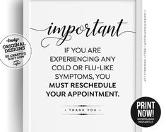 Office Layouts, Elegant Poster, Jewelry Display Case, Cold Symptoms, Dream Office, Office Signs, Feeling Sick, Business Signs, Printable Signs