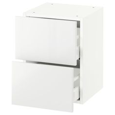 a white cabinet with two drawers on each side