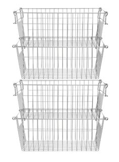 three wire baskets stacked on top of each other