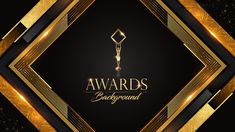 an award background with gold and black accents