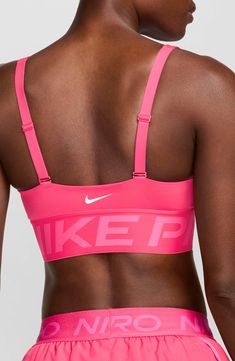 Medium Support Sports Bra, Padded Sports Bra, Soft Cup, Nike Pros, White Style, Back Strap