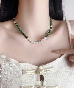 Indulge in the elegance of our Handmade Green Sterling Silver Agate Pear Beading Gratuated Bead Necklace. Each piece is carefully crafted, featuring stunning green agate pearls and sterling silver beads. This necklace is the perfect addition to any outfit, adding a touch of sophistication and luxury. Length: 38cm/14.82". Matches easily with daily hairstyle. dresses & Shirts Daily Hairstyles, Green Agate, Dress Jewelry, Crystal Pearls, Sterling Silver Bead, Necklace Handmade, Bead Necklace, Pearl Beads, Silver Beads