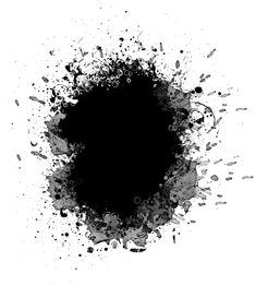 black ink splattered on white paper with space in the center for your text