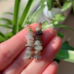 A pair of handmade Natural Crystal Gravel Chips Earrings. Each is a unique gemstone with a story of its own. They are small enough to be worn every day but large enough to make a statement. Sea Opal, Old Symbols, Celestial Ring, Rock Minerals, Mineral Stone, Strawberry Quartz, Unique Gemstones, Moon Earrings, Raw Crystal