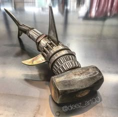 a close up of a metal object on a table