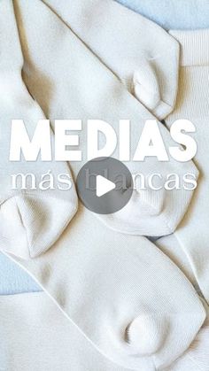 several white socks laying on top of each other with the words medias mas bancas